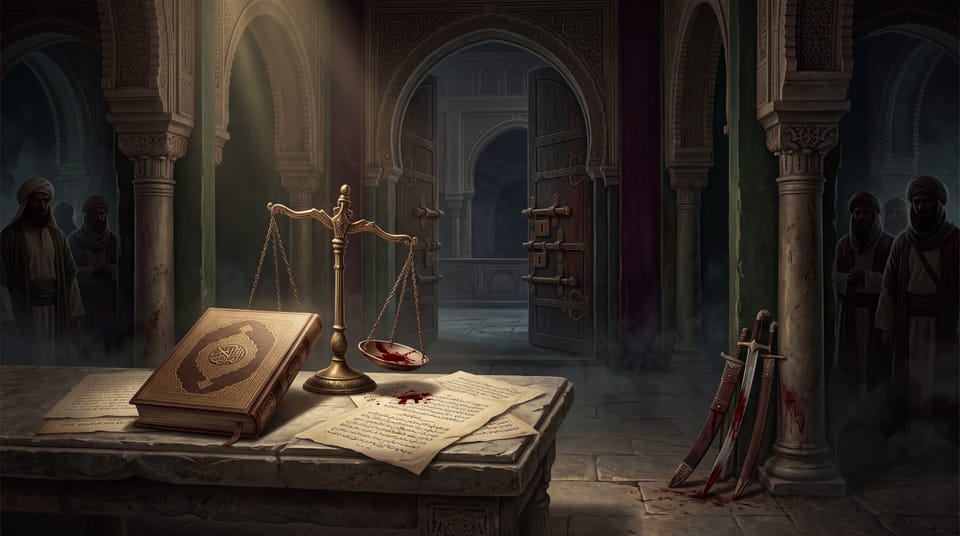 دمُ الخليفة والسلطةُ المُلوَّثة في حُكمِ من حاصرَ وقتلَ وآوى القتلةَ وعطَّلَ القضاءَ ومكَّنَ للفِتنة