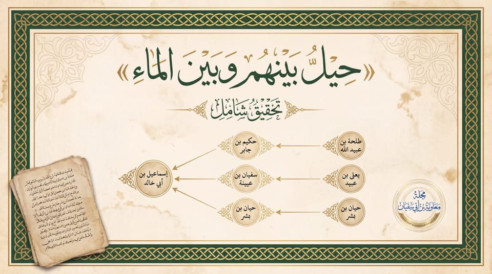 أثر «حِيل بينهم وبين الماء»: تحريرُ نسبةِ منعِ الماء إلى طلحة بن عبيد الله رضي الله عنه «كلَّم عليٌّ طلحةَ — وعثمانُ في الدار محصور — فقال: إنهم قد حِيل بينهم وبين الماء، فقال طلحة: أما حتى تُعطي بنو أميةَ الحقَّ من أنفسها فلا»